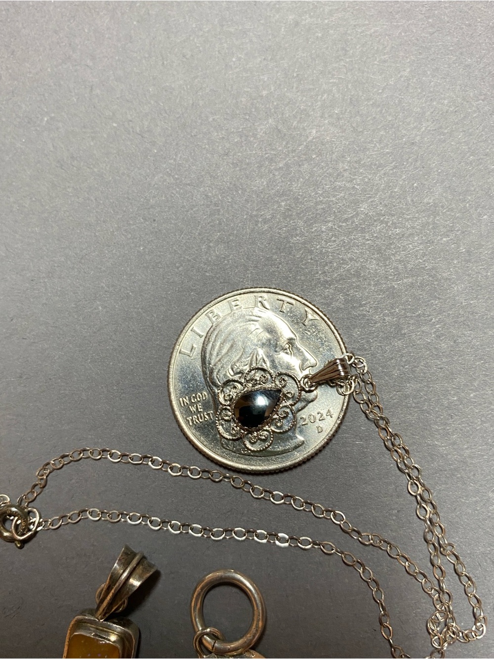 Vintage sterling silver small pendant lot - Picture 2 of 5